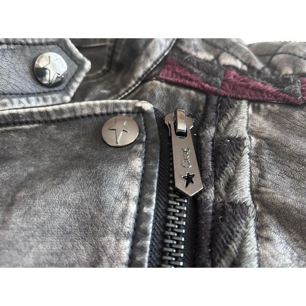 Circus by Sam Edelman Women’s Vegan Leather Moto Biker Jacket Gray Size M - Picture 11 of 16